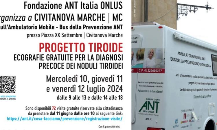 Civitanova, "Progetto Tiroide": ecografie tiroidee gratuite in piazza XX settembre. Ecco come prenotarsi Civitanova, "Progetto Tiroide": ecografie tiroidee gratuite in piazza XX settembre. Ecco come prenotarsi
