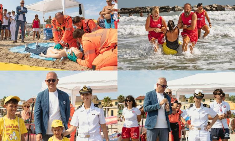 "C'è un bagnante in mare che sta annegando", ma è una simulazione: evento di prevenzione a Civitanova