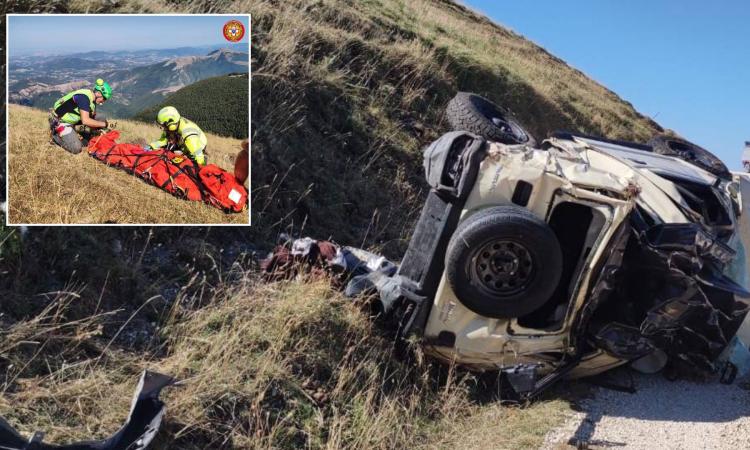 Perde il controllo della jeep e precipita per 200 metri: donna in eliambulanza a Torrette Perde il controllo della jeep e precipita per 200 metri: donna in eliambulanza a Torrette