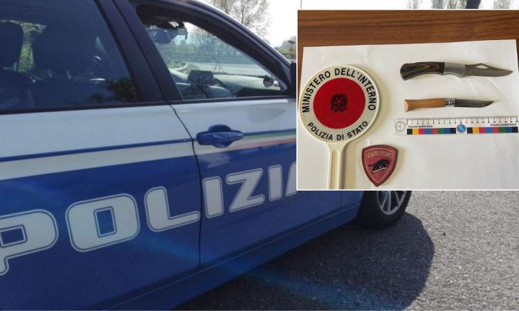 Macerata, girano in auto con in tasca coltelli: denunciati due giovani Macerata, girano in auto con in tasca coltelli: denunciati due giovani