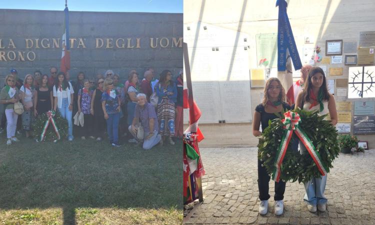 Viaggio delle Memoria a Mathausen: due studentesse di Macerata depongono corona d'alloro per vittime italiane