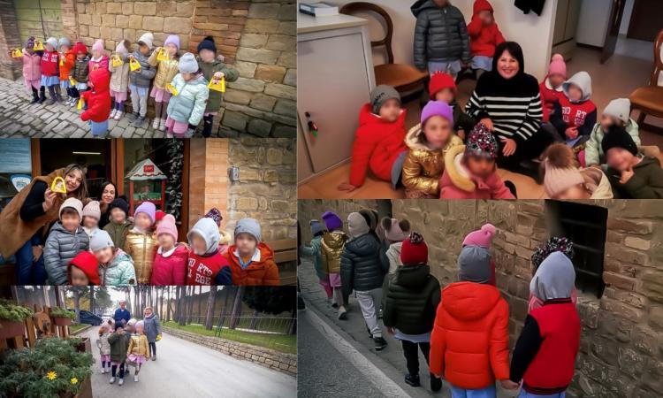 San Ginesio, i bambini della scuola d'infanzia dispensano gentilezza: in giro per la città con un puzzle speciale San Ginesio, i bambini della scuola d'infanzia dispensano gentilezza: in giro per la città con un puzzle speciale