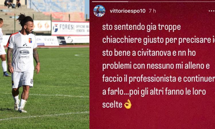 Esposito e la Civitanovese: disappunto in panchina e un messaggio che fa discutere Esposito e la Civitanovese: disappunto in panchina e un messaggio che fa discutere