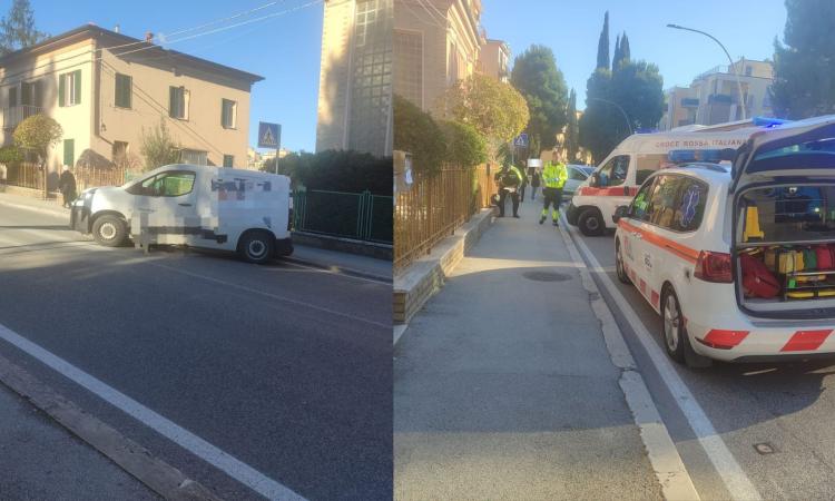 Macerata, donna investita da un furgone: trasportata all'ospedale