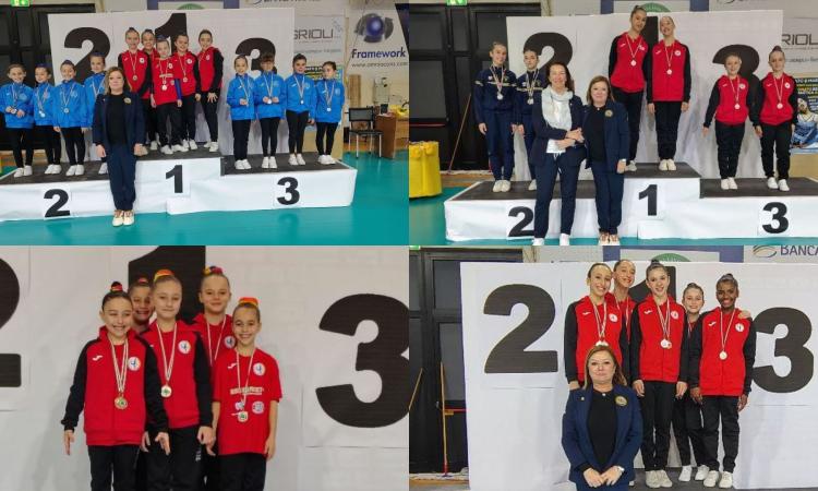 Ginnastica Macerata, scorpacciata di medaglie per le atlete di casa al campionato regionale di aerobica