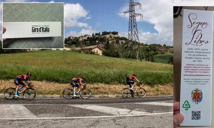Pioraco, segnalibro in edizione limitata (con carta fatta a mano) in occasione del Giro d’Italia 2025