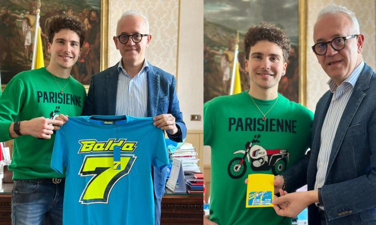 Civitanova, il sindaco Ciarapica entra nel fan club di Lorenzo Baldassarri: "Orgoglio delle Marche"