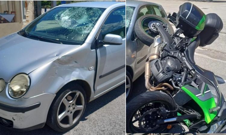 San Severino, scontro tra auto e moto: ferito un 50enne