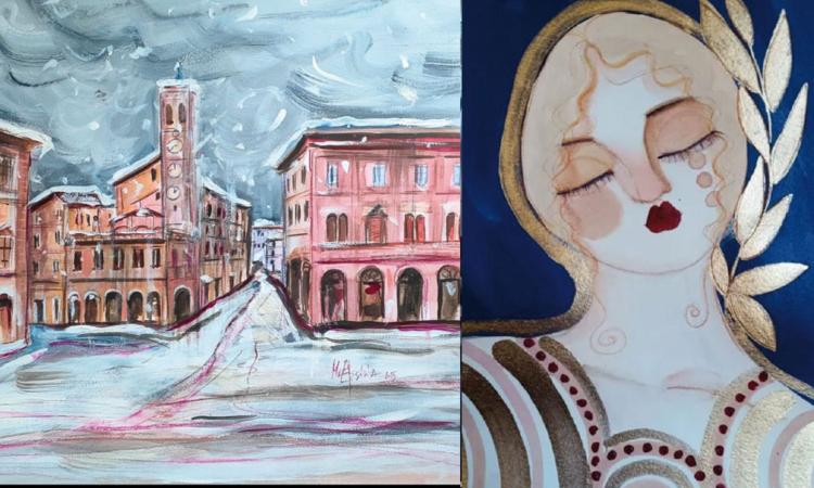 Legami d’arte a Tolentino: al Politeama la mostra di Maria Ersilia Valentini e Giulia Piangatelli