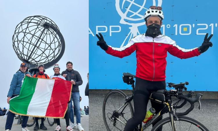 Tonino Pieroni in bici da Camerino a Capo Nord: impresa compiuta dopo 4.000 km