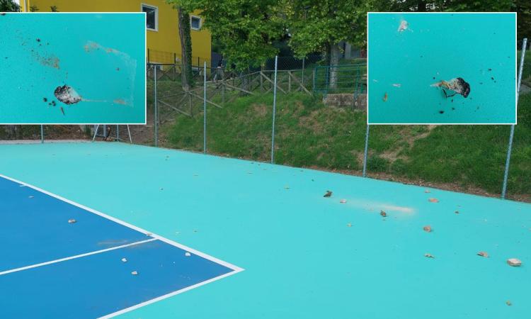 Sarnano, i vandali arrivano prima del taglio del nastro: danneggiati i campi da tennis, apertura posticipata