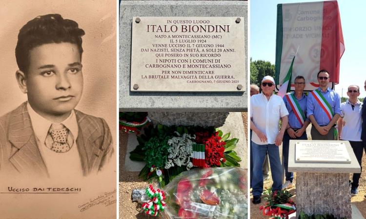 Montecassiano, fu ucciso dai nazisti per salvare una ragazza: a Carbognano il cippo per Italo Biondini