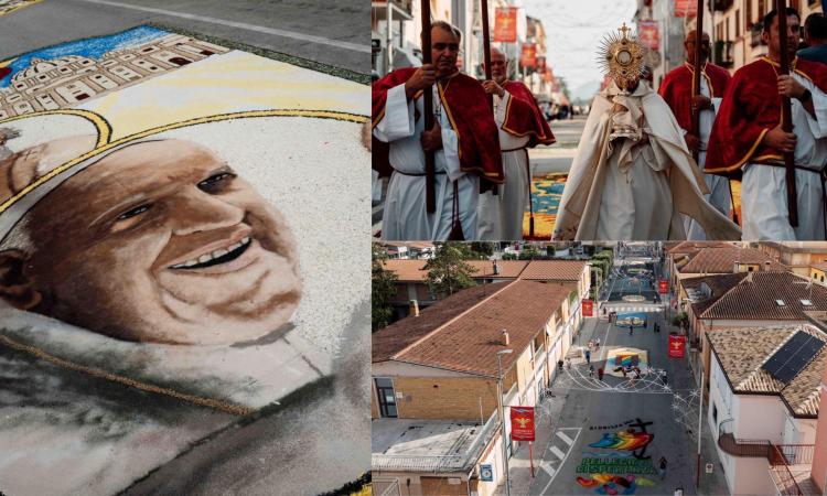Castelraimondo in fiore: boom di visitatori per la 33ª Infiorata del Corpus Domini Castelraimondo in fiore: boom di visitatori per la 33ª Infiorata del Corpus Domini