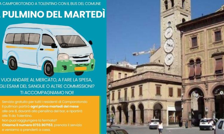 Da Camporotondo a Tolentino con il "pulmino del martedì": parte l'iniziativa gratis del Comune Da Camporotondo a Tolentino con il "pulmino del martedì": parte l'iniziativa gratis del Comune