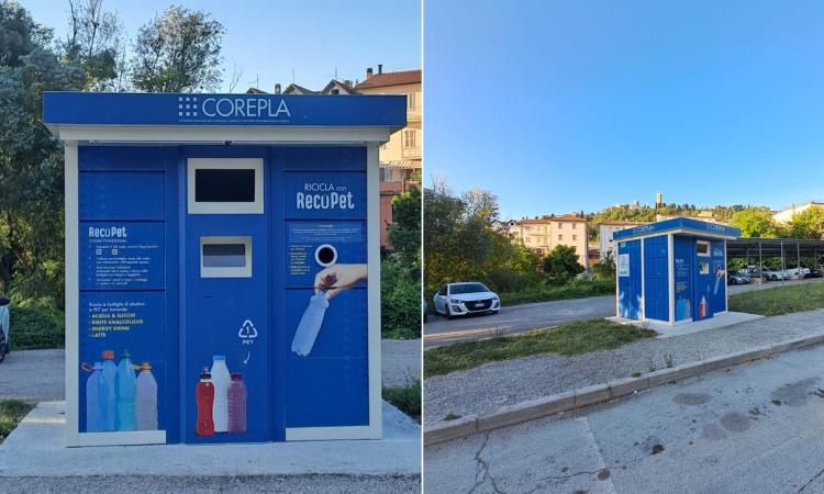 San Severino, installato l'eco-compattatore per il riciclo delle bottiglie in plastica San Severino, installato l'eco-compattatore per il riciclo delle bottiglie in plastica