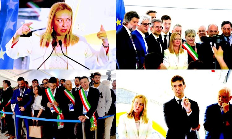 Pedemontana Sud, Meloni dà il via ai lavori: “Marche cuore del made in Italy. Zes per tutta la Regione” (FOTO e VIDEO)