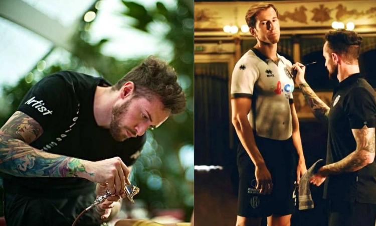 Il matelicese Yuri Falzetti "dipinge" la nuova maglia del Cesena FC Il matelicese Yuri Falzetti "dipinge" la nuova maglia del Cesena FC