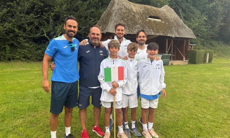 Due matelicesi alla "baby" Coppa Davis: Mattia Bongiovanni e il tecnico Simone Galloppa con l'Italia