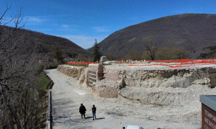Ussita, conclusa la messa in sicurezza del cimitero di Castelmurato: ora la ricostruzione