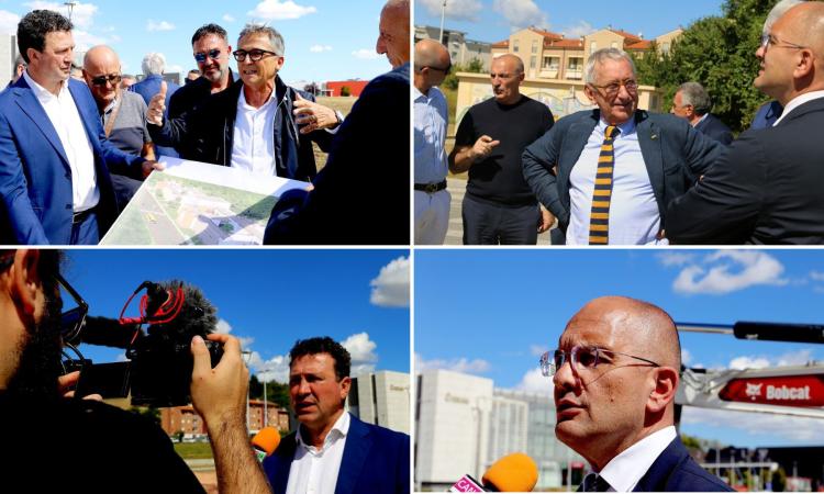 Tolentino, sopralluogo nell’area del nuovo campus scolastico: avviata la pre-cantierizzazione (FOTO e VIDEO)