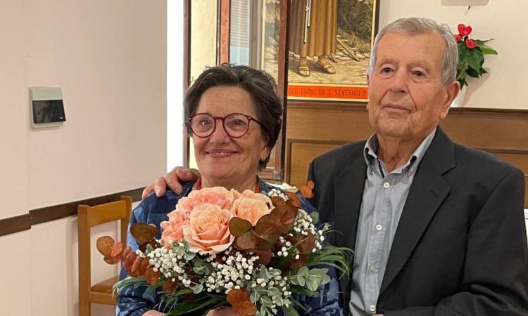 San Severino, 60 anni insieme: Elio Binanti e Vittoria Cantarini festeggiano le nozze di diamante