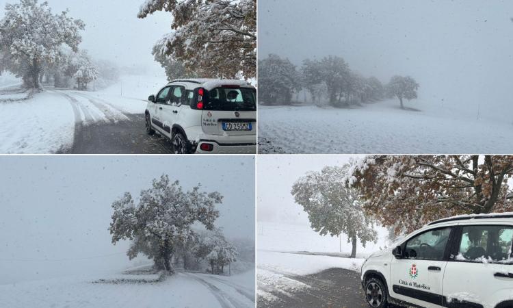 Matelica imbiancata, sindaco Cingolani: "Mezzi spazzaneve già in azione su tutto il territorio"