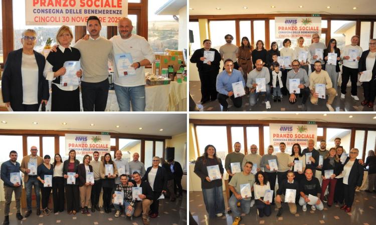 Cingoli, grande partecipazione al pranzo sociale Avis: celebrate le "1000 donazioni"
