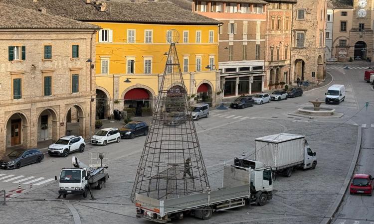 San Severino, Natale è sostenibile: l'albero stilizzato in 3D illumina la piazza San Severino, Natale è sostenibile: l'albero stilizzato in 3D illumina la piazza