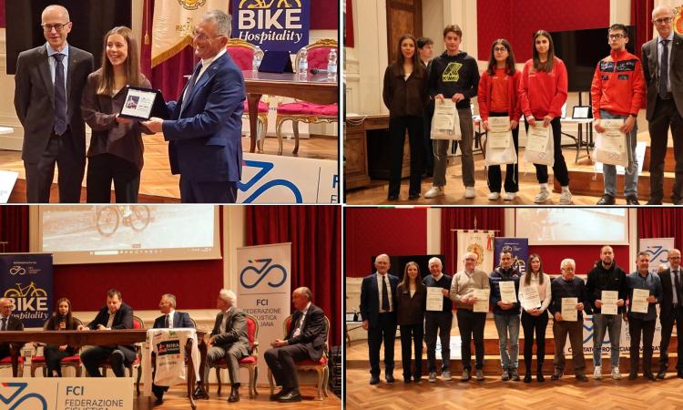 Festa del ciclismo maceratese a Recanati: sfilano i campioni del 2025. Premiati Ciabocco e Pellizzari