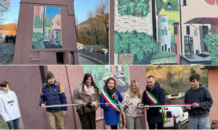 Matelica, gli studenti rinnovano Braccano: inaugurato il nuovo murale