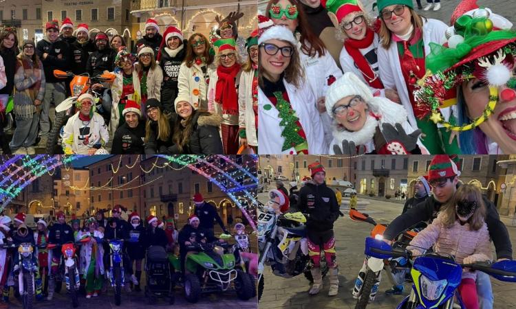 San Severino, i Babbi Natale in moto incantano piazza Del Popolo San Severino, i Babbi Natale in moto incantano piazza Del Popolo