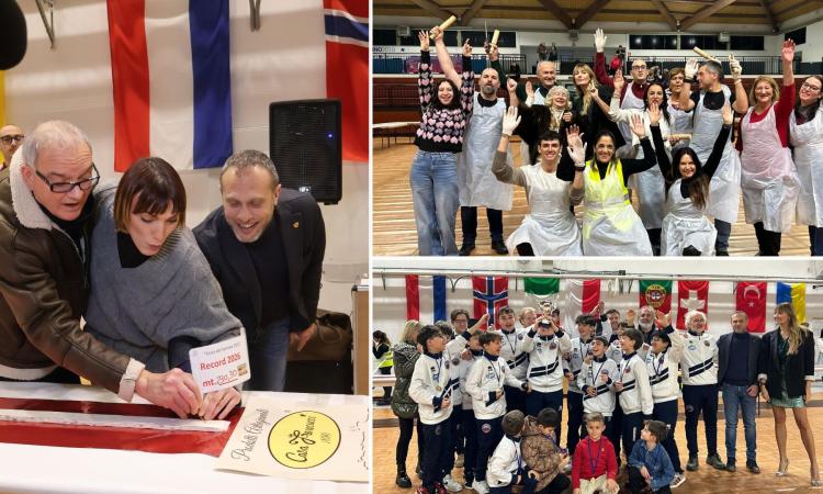 Camerino saluta le feste con un torrone da record: 230 metri di dolcezza Camerino saluta le feste con un torrone da record: 230 metri di dolcezza