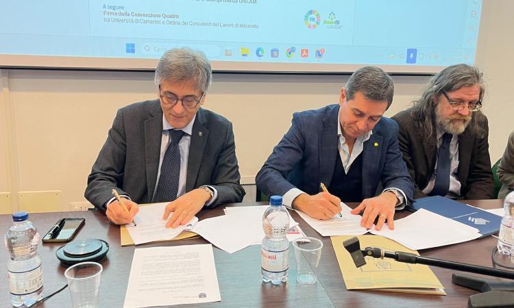 Unicam e consulenti del lavoro: firmata la convenzione per i tirocini professionali
