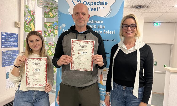 Potenza Picena, sport e solidarietà, la società Trifit dona al Salesi grazie agli allievi