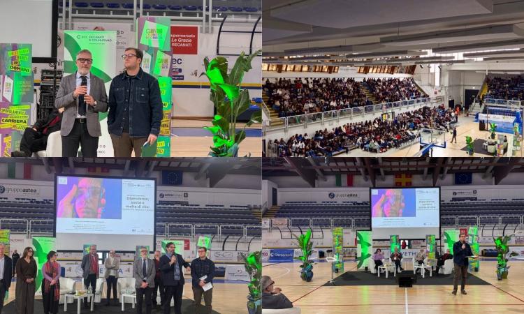 Dipendenze, social e scelte di vita: oltre 700 studenti a Recanati per un incontro di formazione e confronto Dipendenze, social e scelte di vita: oltre 700 studenti a Recanati per un incontro di formazione e confronto