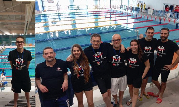 Il Centro Nuoto Macerata brilla ai Regionali Master: otto medaglie, spicca un tris di ori