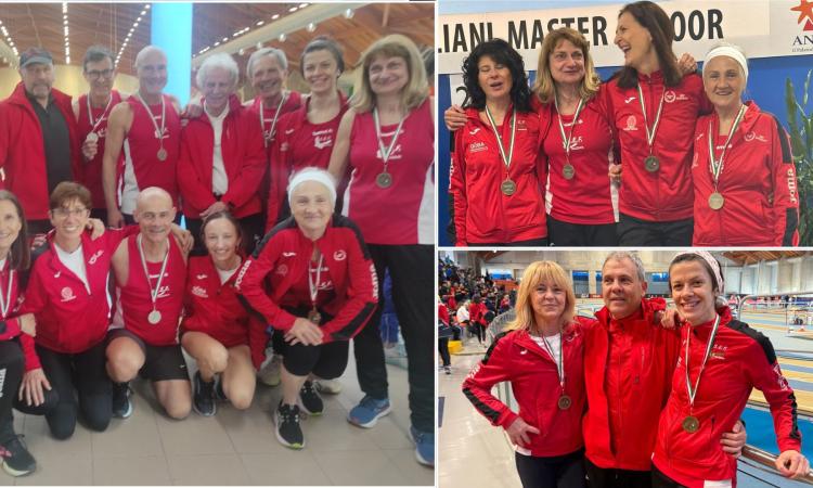 Pioggia di medaglie per la Sef Macerata ai Campionati Italiani Indoor Master: 14 podi ad Ancona