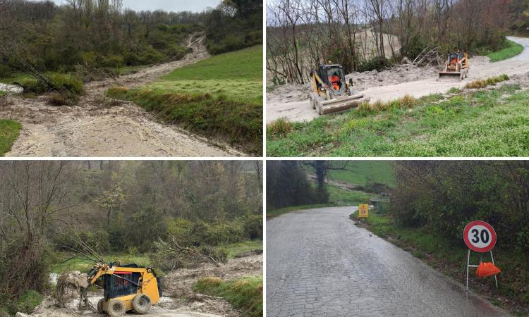 Matelica, frana tra Colle Tenuto e Poggeto: gli operai comunali liberano la strada in tempo record Matelica, frana tra Colle Tenuto e Poggeto: gli operai comunali liberano la strada in tempo record