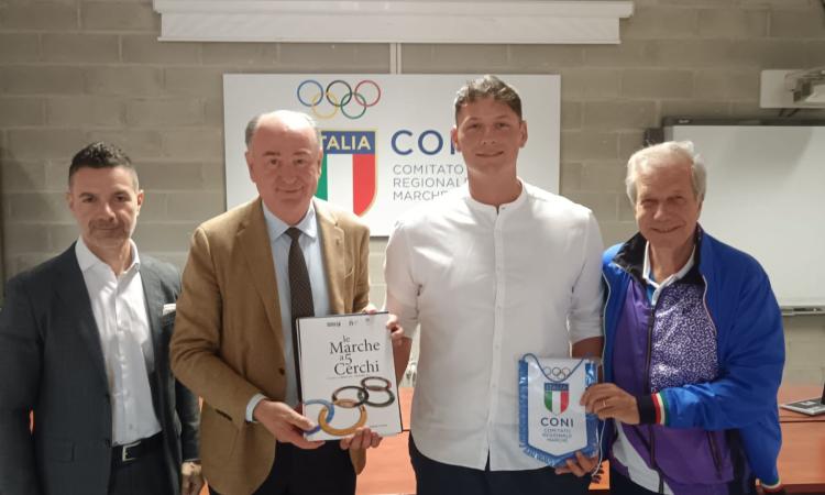 Gabriele Quattrini, orgoglio marchigiano del baseball mondiale, ricevuto ad Ancona dal Coni