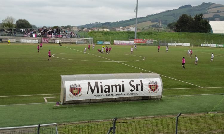 Eccellenza, la Sangiustese strapazza il Tolentino: derby senza storia, Perpepaj fa doppietta