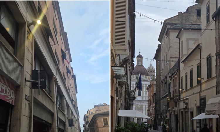 Macerata, lampioni 'fuori orario' in centro. Le luci si accendono col sole ancora alto: "Verificheremo"
