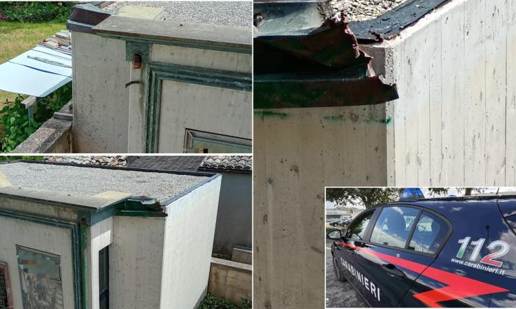 Raid dei ladri al cimitero di Borgiano: rubate grondaie in rame di una cappella di famiglia