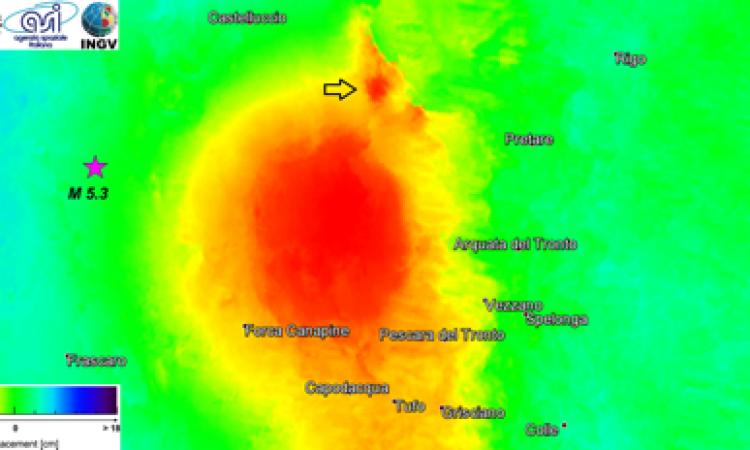 Le immagini radar dai satelliti confermano l'instabilità di versante sul fianco del Monte Vettore