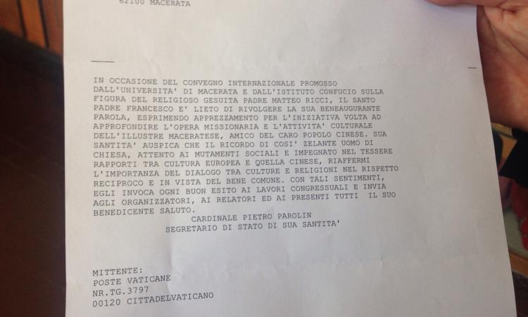 Messaggio di Papa Francesco al convegno su Padre Matteo Ricci