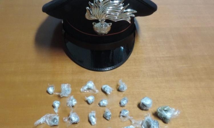 San Ginesio: aveva 27 grammi di hashish. Denunciato dai Carabinieri.