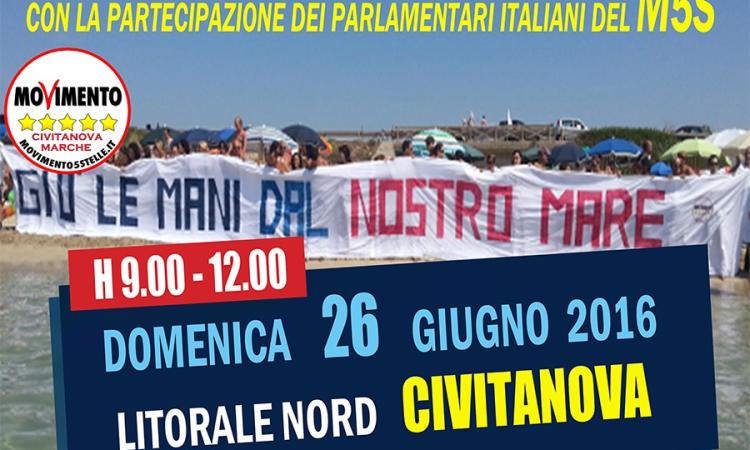 "Giù le mani dal nostro mare": iniziativa dei Cinque Stelle a Civitanova