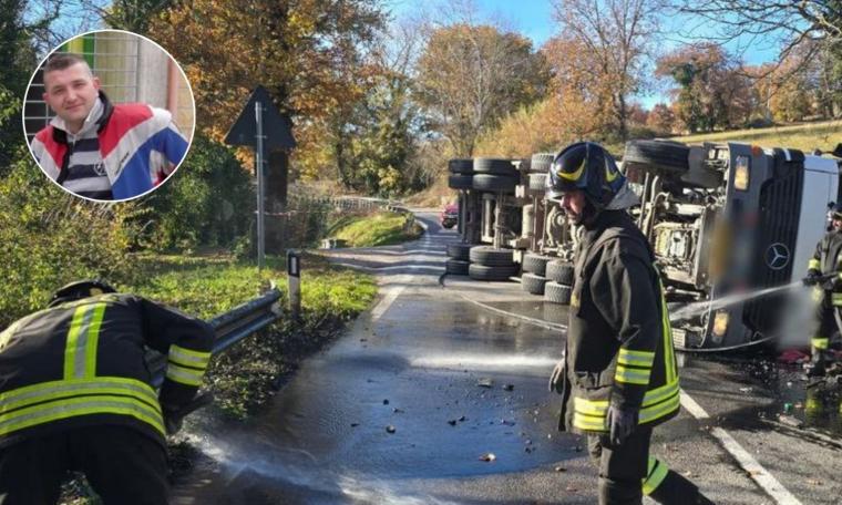 San Ginesio, si ribalta con il camion lungo la Statale 78: muore il conducente di 49 anni (FOTO)