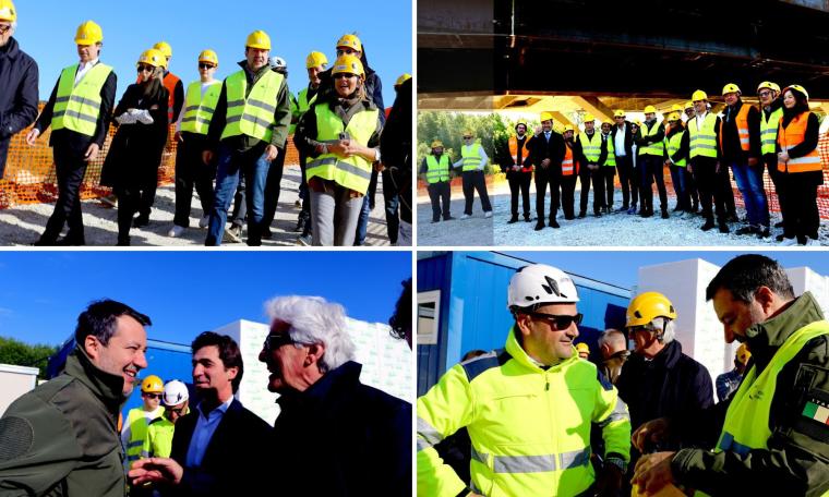 Caschetto e pettorina, Salvini visita il ponte di Piediripa: “Soldi ben spesi” (VIDEO e PHOTOGALLERY)
