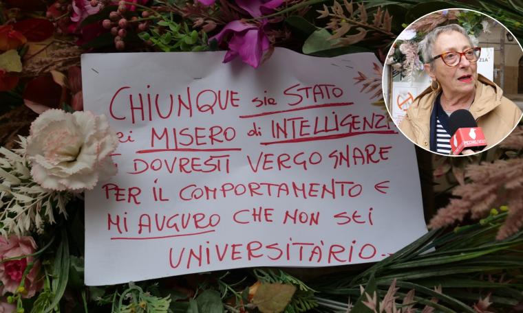 Macerata - "Fiori spezzati e bottiglie rotte a Palazzo De Vico": la protesta di Clara (VIDEO)